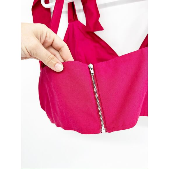 CAMI NYC Hot Pink Livy Crop Cami In Raspberry Bow XL - Picture 3 of 6